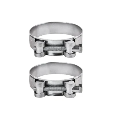 Immagine di Diforma Confezione da 2 morsetti per tubi, in acciaio zincato, tubi (60 63 mm, larghezza anello 22 al carbonio, regolabili, ad alta pressione, rinforzati)