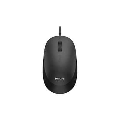 Immagine di PHILIPS SPK7207 Mouse con cavo 1200 dpi, 2,0 GHz, esperienza di clic silenzioso, USB plug and play, colore nero