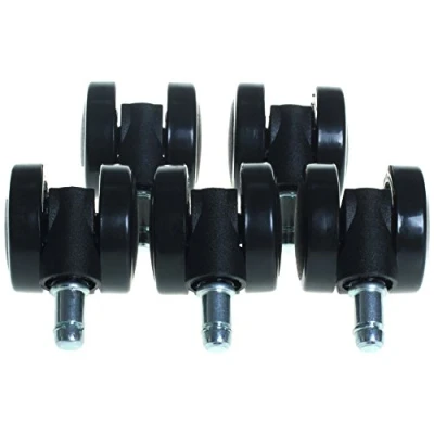 Immagine di HIMRY KXD3202 5 rotelle per Sedia da Ufficio con Freno Esterno, 11 mm, Pavimenti duri, Freni Regolabili, Colore Nero