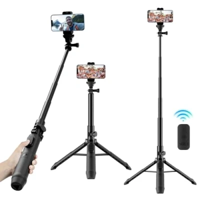 Immagine di treppiede per selfie, SIRUI MS 01K supporto estensibile portatile con telecomando Bluetooth e telefono compatibile filettatura femmina da 1/4 &quot;