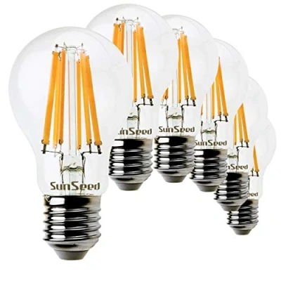 Immagine di SUNSEED 6x Lampadina E27 Filamento LED 10W Goccia A60 1200 Lm Luce calda 2700K