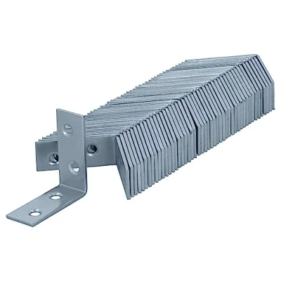 Immagine di HELPMATE 48 pezzi Angolo sedia 40 x 15 mm Connettore angolare zincato galvanicamente &amp; blu passivato per mobili con eccellente anticorrosione, stabile e durevole Montaggio semplice