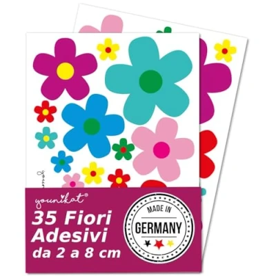 Immagine di &#039;Set di adesivi &quot;fiori Blümchen, Multicolore, Arco A4, art. n. KFZ 156, colori, verde, rosso, giallo, viola, rosa, blu, colorati per automobile, camion, moto, motorino, scooter, veicoli