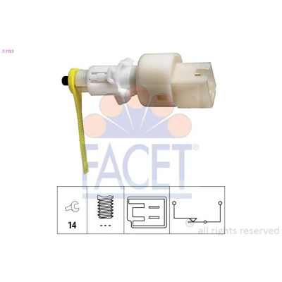 Immagine di FACET 7.1153 Interruttore luce freno meccanico Made in Italy OE Equivalent FIAT: Punto II Hatchback, Doblo I Cargo