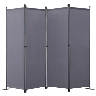 Immagine di Angel Living Paravento Pieghevole di Design Intelligente, Divisori per Ambienti/Ambienti, Areti Divisorie, Privacy (4 pezzi 225x165 cm, Grigio)