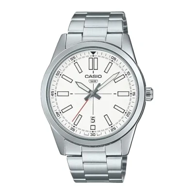 Immagine di Casio Orologio analogico da uomo con quadrante bianco MTP VD02D 7EUDF, bianco, Bracciale