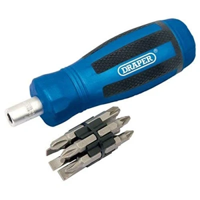 Immagine di Draper 03269 Cacciavite a cricchetto e set di inserti, 13 pezzi