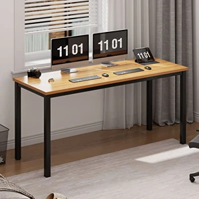 Immagine di SogesHome Scrivania per Computer Ufficio o Studio,Scrivania Industriale,Installazione Semplice,120 x 60 75 cm,Teak &amp; Nero,AC3BB 120 SH