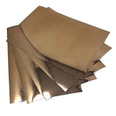Immagine di fogli DIN A4, autoadesivi, per artisti, metallici, lucidi, plotter, fai da te (cromo bronzo, set 5 A4)
