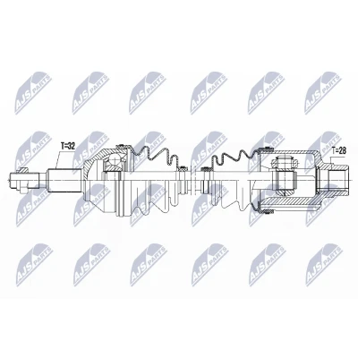 Immagine di NTY NPW CH 036 Albero motore / Semiasse Assale anteriore Dx FIAT: Freemont