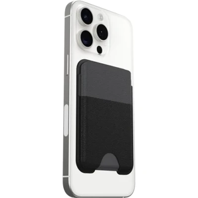 Immagine di OtterBox Symmetry Cactus Leather MagSafe Wallet, Portafoglio morbido al tatto con 2 3 slot per Carte di Credito, forte allineamento e fissaggio magnetico MagSafe, compatbile Iphone, Nero