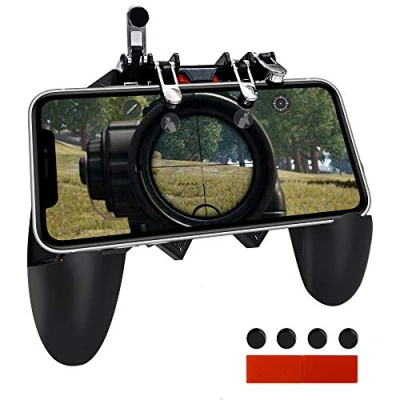 Immagine di Mobile Controller Joystick Smartphone Trigger Gamepad Cellulari Mobili Game Grip L1 R1 L2 R2 Porta Staffa da Gioco per PUBG COD Compatibile con Telefono iPhone iOS Android Larghezza 7 a 9,5 cm