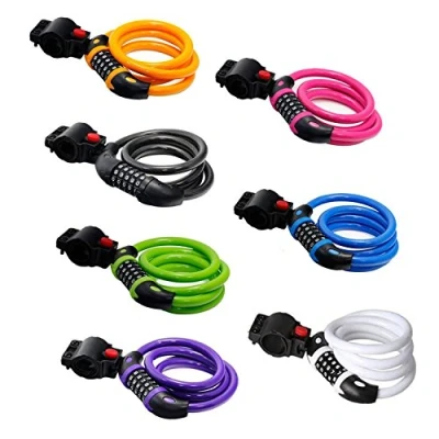 Immagine di GoFriend Lucchetto per Bici Catena Alta Sicurezza a 5 cifre Combinazione resettabile Cavo di Bicicletta, 1,2 Mx12 mm (Rosa)