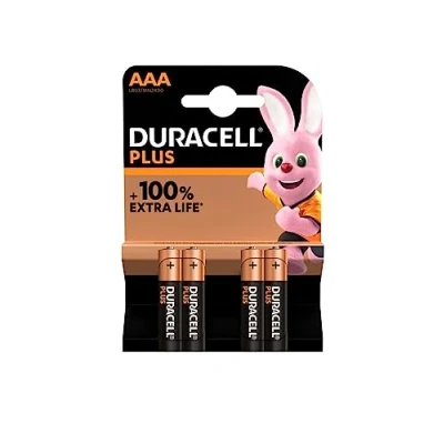 Immagine di 4X Duracell AAA Plus (1 Blister Da 4 Batterie) Pile Mini Stilo (LR03/MN2400)