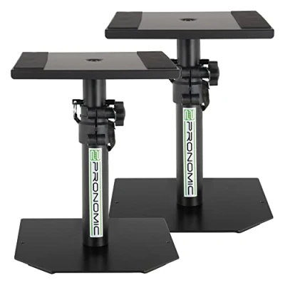 Immagine di Pronomic SLS 36P BK Piedistalli da tavolo per monitor studio Supporti Altoparlante Cassa acustica Stativo versione alta Altezza regolabile Carico massimo 20 kg Nero