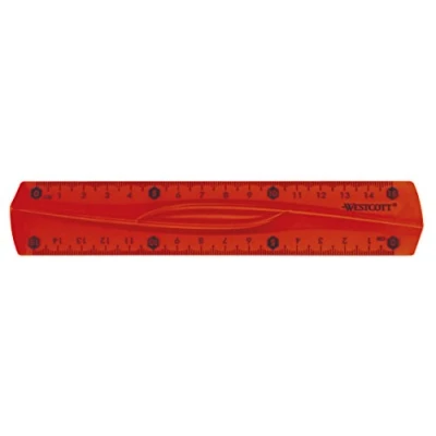 Immagine di Westcott E 10220 00 Righello flessibile, infrangibile, Trasparente, 15 cm, Colori assortiti, 1 pezzo
