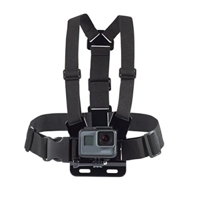 Immagine di Amazon Basics Imbracatura Regolabile per Petto GoPro e Action Cam, Leggera Confortevole, Nero