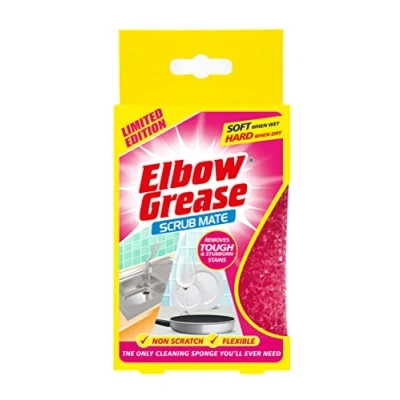 Immagine di Elbow Grease ® Pink Scrub Mate Cucina Bagno Morbido &amp; Hard Spugna Pulizia Anti Graffio