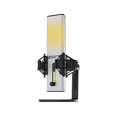 Immagine di ENDGAME GEAR XSTRM USB Microfono PC 192kHz 24bit Studio Quality Sampling, Esterno con riduzione del Rumore cardioide (Bianco)