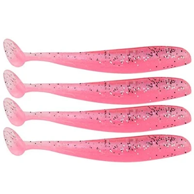 Immagine di 20 PZ Esca Artificiale Pesca Soft Lure 7.5 cm / 2g Plastica T Tail Bait Verme Swimbait per Trota Bass Walleye Accessorio(Rosa)