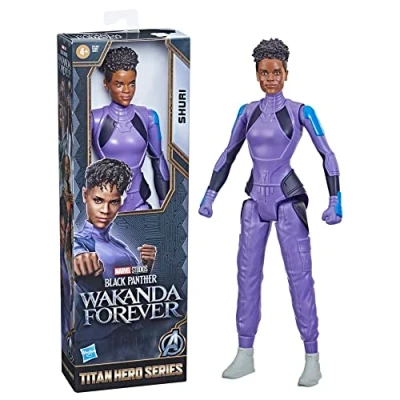 Immagine di Marvel Hasbro Studios Black Panther: Wakanda Forever, Titan Hero Series, Shuri, Action Figure Giocattolo in Scala da 30 cm, Giocattoli Bambini e Bambine dai 4 Anni su, Multi, F4146