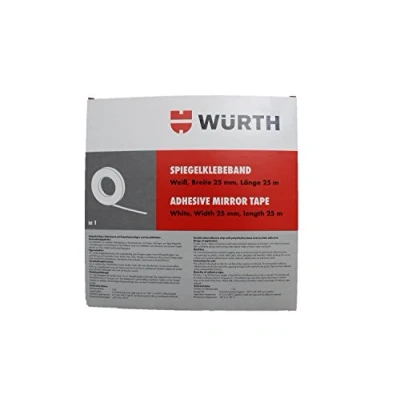 Immagine di Würth specchio nastro bianco Larghezza 25 mm e lunghezza m biadesivo con polietilene supporto acrylatkleber
