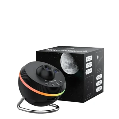 Immagine di Ainael Proiettore Galassia, Stelle Planetario Lampada Luce Notturna Soffitto con Striscia Luminosa Meteorite, Cielo Stellato per Camera Bambini Regalo Compleanno Natale (Black)