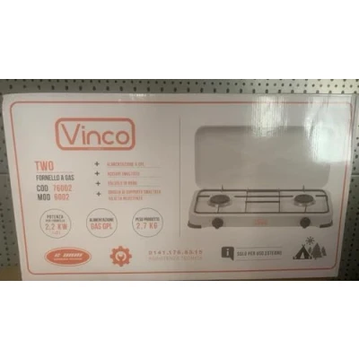 Immagine di VINCO Fornello A Gas Gpl 3 Fuochi Bruciatore 1.4 Kw 76003 Campeggio Camper