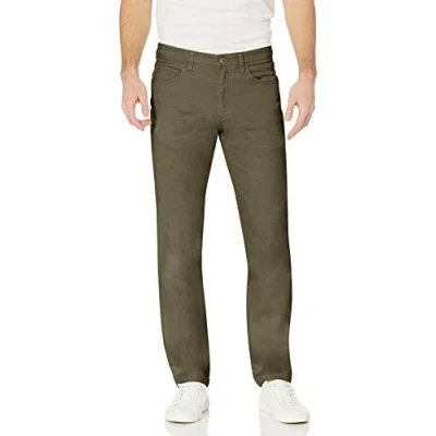 Immagine di Amazon Essentials Chino Elasticizzati Comodi con 5 Tasche Slim (in precedenza Goodthreads) Uomo, Verde Oliva, 34W / 34L