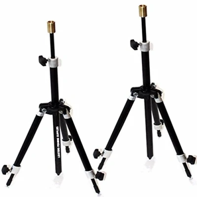 Immagine di 2 mini treppiedi per pesca alla carpa, completamente regolabili, colore nero
