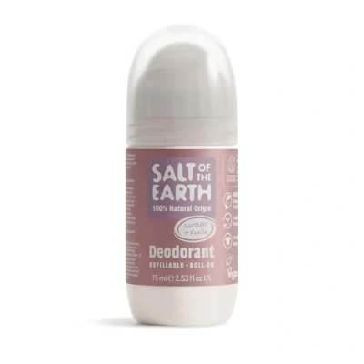 Immagine di Salt Of the Earth Natural Deodorant Roll On by Lavender &amp; Vanilla Refillable, Vegan, Long Lasting Protection, Leaping Bunny Approved, Made in UK 75ml