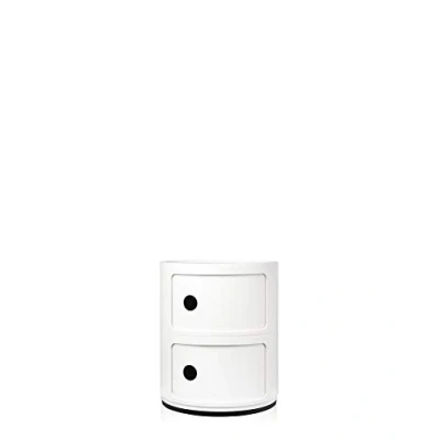 Immagine di Kartell Componibili Contenitore 2 Elementi, Base Tonda, ABS, Bianco, 32 x 40 cm