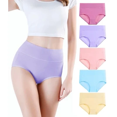 Immagine di wirarpa Mutande Donna Slip Vita Alta Culotte in Cotone (Multicolor04 Pacco da 5, XS)