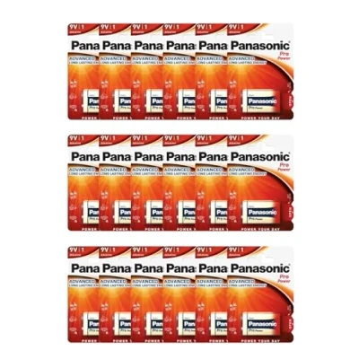 Immagine di Panasonic Pro Power Gold 9V Alkaline Batteries 6LR61PPG Confezione da 18 pz (6LR61, MN1604, PP3)