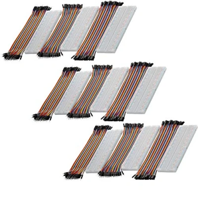 Immagine di AZDelivery 3 x Breadboard Kit Jumper Wire Cavetti + MB102 830 compatibile con Arduino incluso un E Book!