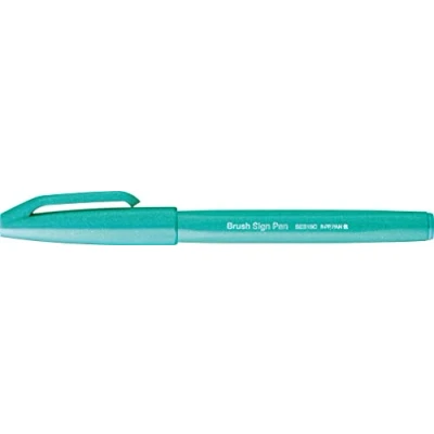 Immagine di Pentel SES15C D4X Brush Sign Pen Pennarello in fibra, punta simile a pennello, 1 pezzo