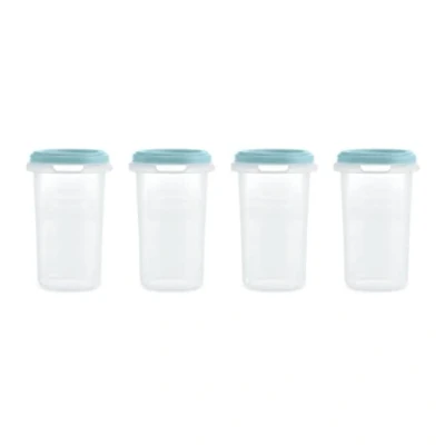 Immagine di Miniland Set 4 Hermisized Ocean 330ml. Confezione da ermetici graduati sicuri, resistenti e adatti per lavastoviglie, microonde congelatore. Collezione Terra.