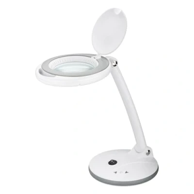 Immagine di goobay 60363 lampada ingrandimento LED dimmerabile/Supporto ingrandimento, lente luce/temperatura di colore 6500K / flusso luminoso 450lm tensione d&#039;esercizio 230V bianco