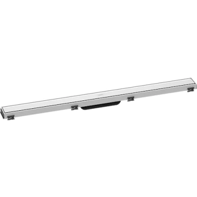 Immagine di hansgrohe RainDrain Match set di canalina doccia con cornice ad altezza regolabile, canale drenaggio 900 mm, scarico a pavimento, bianco