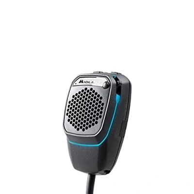 Immagine di Midland CB Hands Free Kit, 4 Pin Quarantotto, Dual Mike con PTT al Volante, Kit per la Guida Professionale, Bottone Bluetooth LE, Microfono Wireless, Nero