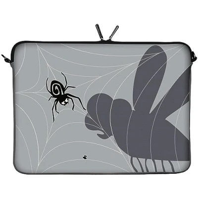 Immagine di Digittrade LS146 17 Spiderweb Notebook Sleeve Laptop neopren case custodia portatile borsa involucro protettivo 43,9cm (17,3 pollice) grigio