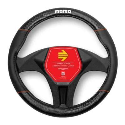 Immagine di MOMO CARBON COPRIVOLANTE UNIVERSALE NERO E ROSSO