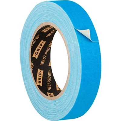 Immagine di GRIP Eventbasics Hula Hoop Tape Nastro Adesivo Blu Fluo, GT Pro, 25 mm x m, Striscia Gaffa Luce Nera Fluorescente, Opaco