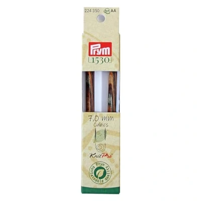 Immagine di Prym Nadelspitzen CUBICS Natural Farbig Lang 11,6 cm 7,00 mm Ferri da Maglia, Legno, Multicolore, 7,0