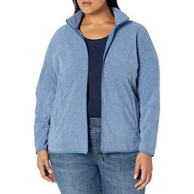 Immagine di Amazon Essentials Giacca in pile morbido con cerniera intera dal taglio classico (disponibile taglie forti) Donna, Blu Puntinato, S