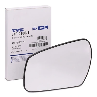 Immagine di TYC 310 0106 1 Vetro Specchio Retrovisore Sx FORD: FIESTA 5, Focus 2, 2 Kombi