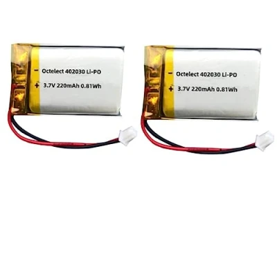 Immagine di RAEWSTCO Octelect 3.7V DC Rechargeable Polymer Lithium Battery 402030 per i prodotti della batteria 3.7 5v, orologio, auricolare, sostituzione lampada LED