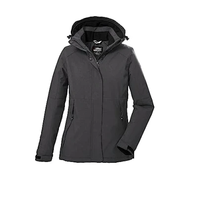 Immagine di killtec Donne Giacca funzionale/giacca da esterno con cappuccio staccabile cerniera KOW 37 WMN JCKT, anthracite, 36, 39702 000