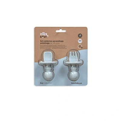 Immagine di Set di posate per l&#039;apprendimento in silicone anti soffocamento, blu