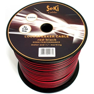 Immagine di SeKi Cavo per altoparlante, 2 x 2,50 mm2, 100 m, rosso/nero, CCA